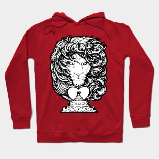 Heart of a Lion - Black Outlined Version Hoodie